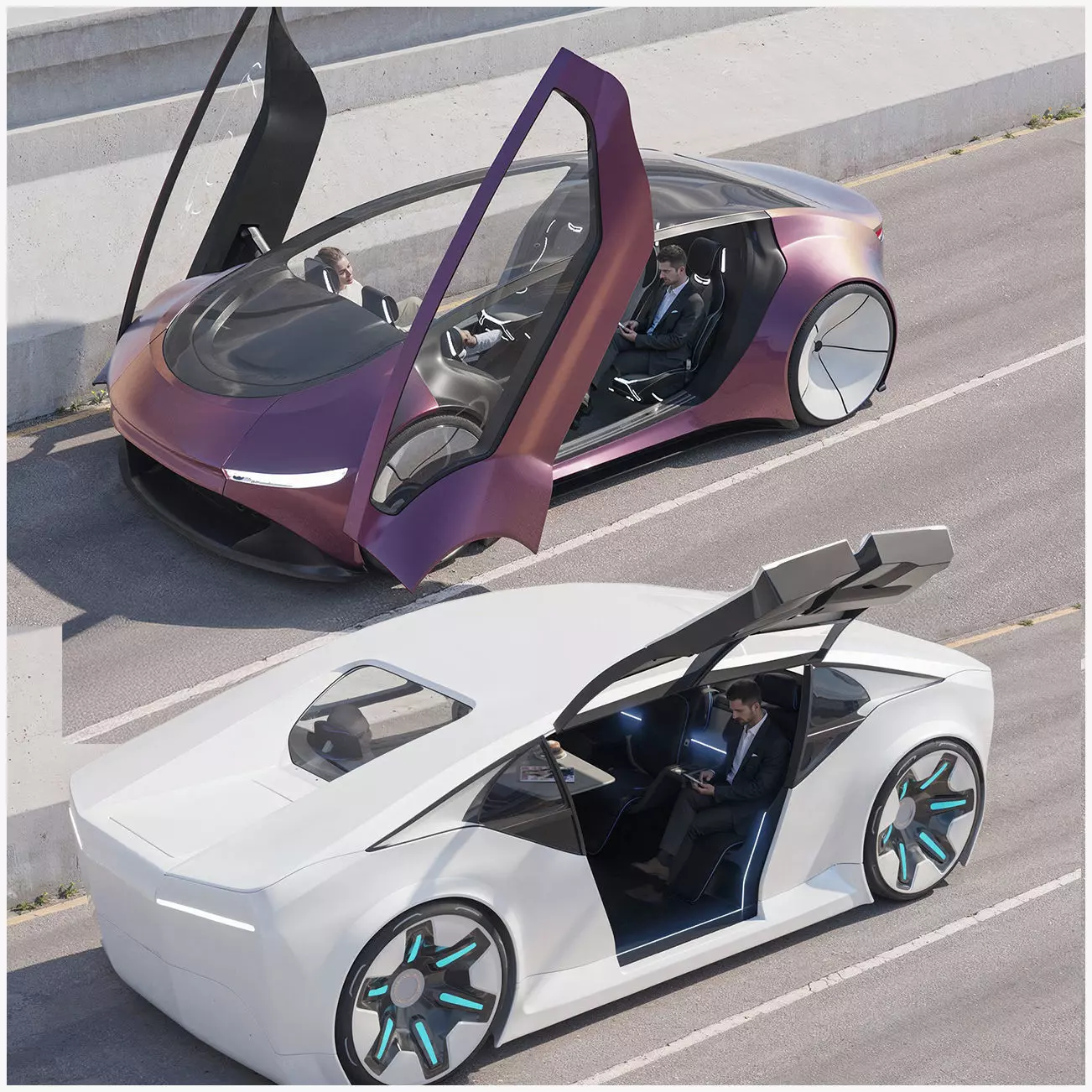 Self-driving car  bundle 3D Model Collection_0