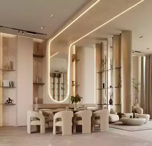  living room and dining room