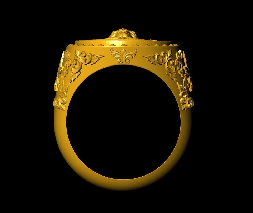 skull ring 3D print model_3