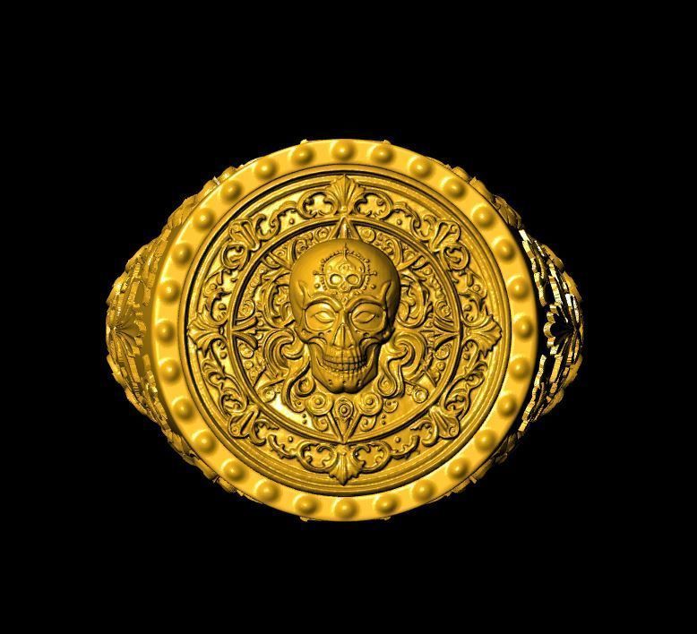 skull ring 3D print model_4