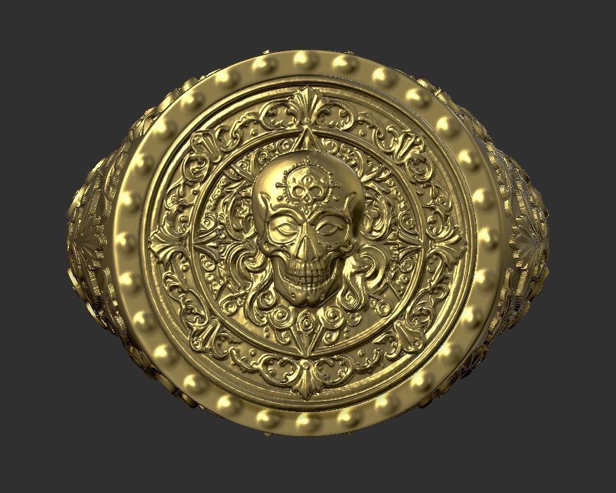 skull ring 3D print model_2