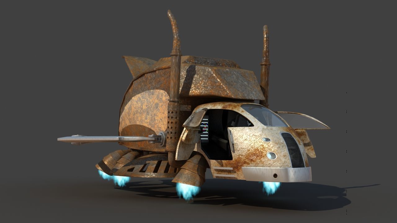 Futuristic Garbage Truck 3D model_26