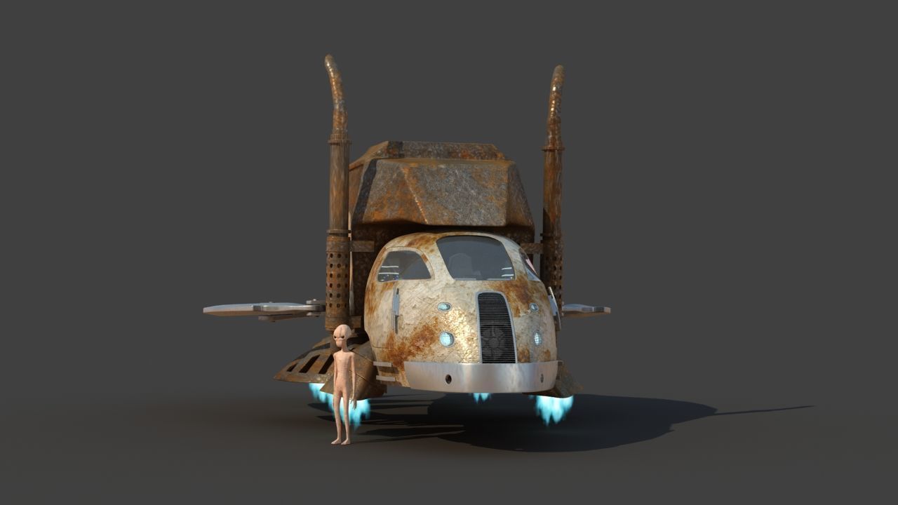 Futuristic Garbage Truck 3D model_1