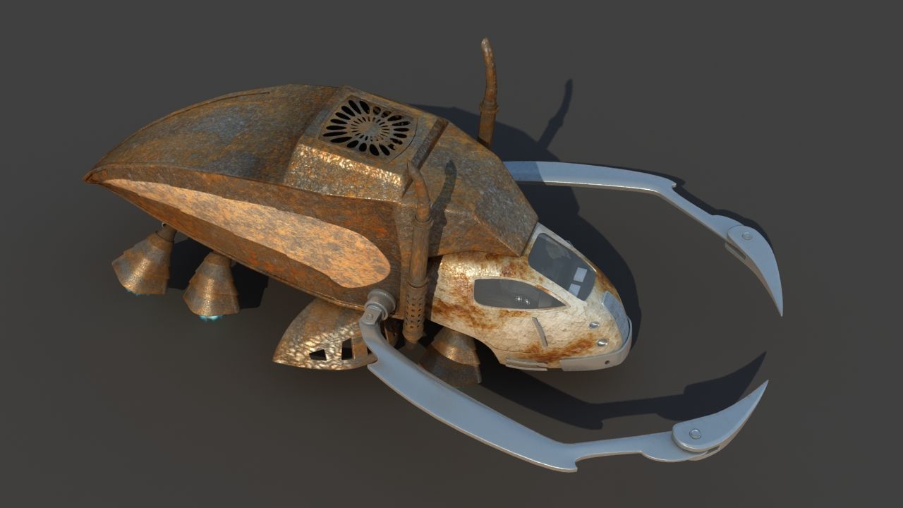 Futuristic Garbage Truck 3D model_31