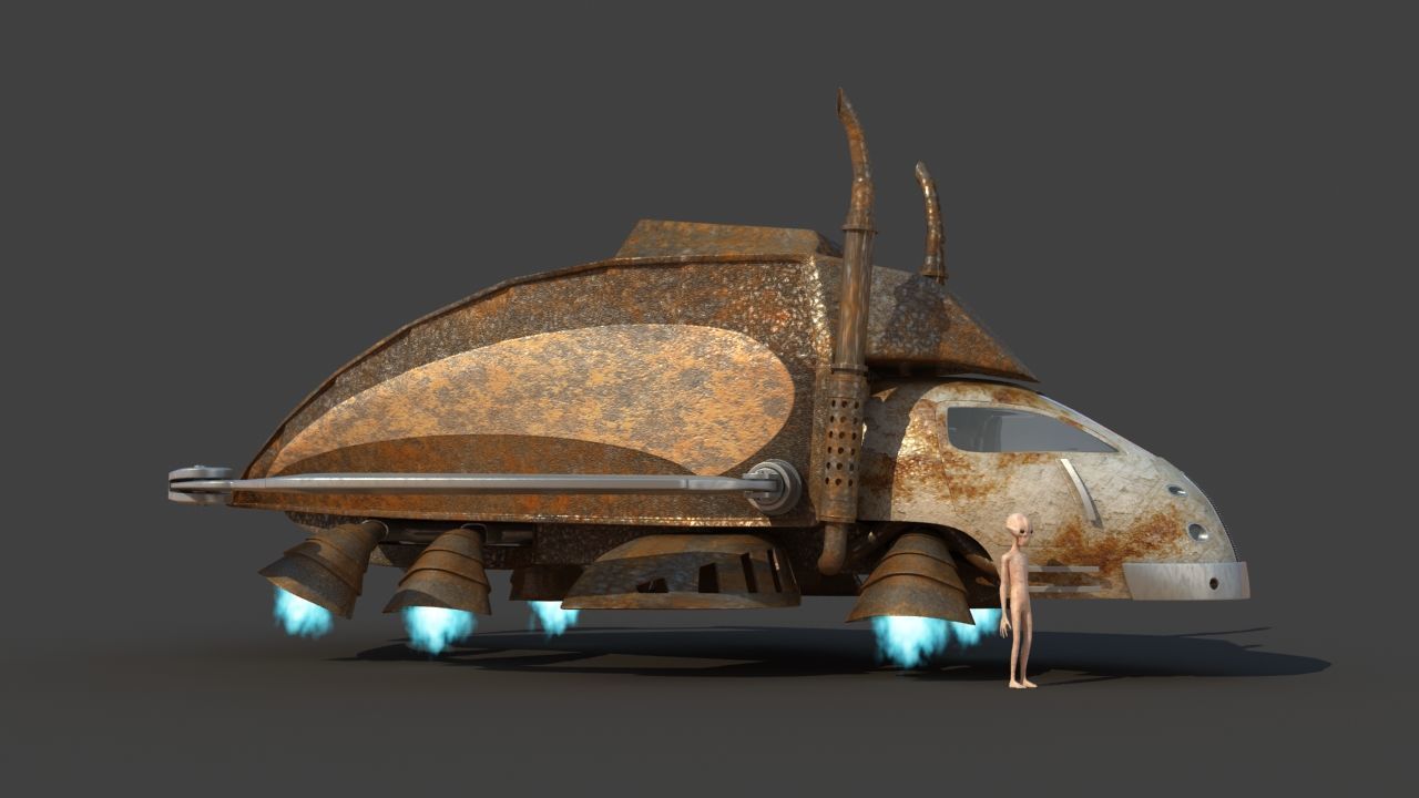 Futuristic Garbage Truck 3D model_11