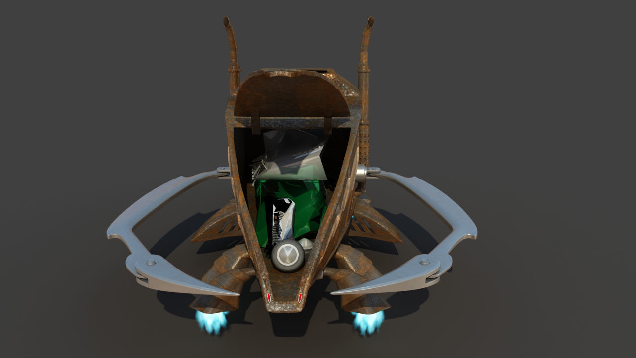 Futuristic Garbage Truck 3D model_22