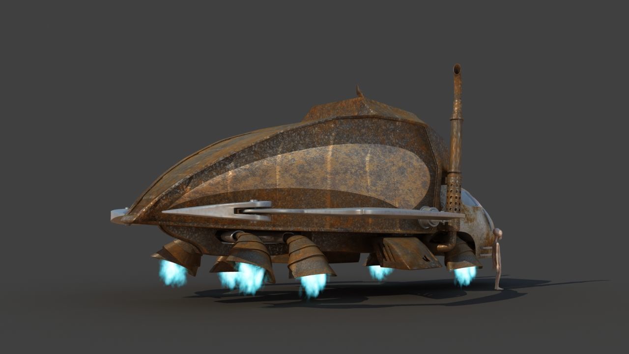 Futuristic Garbage Truck 3D model_9