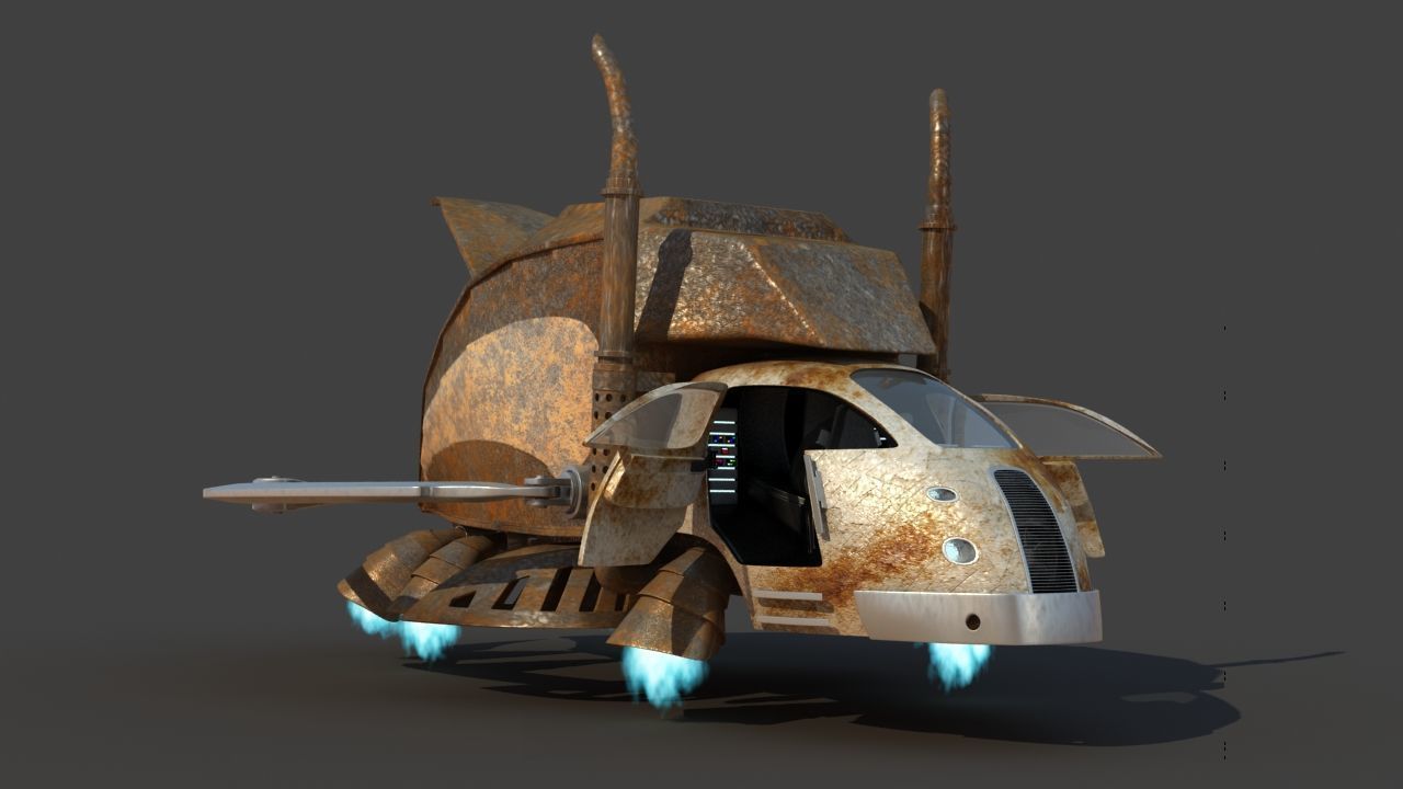 Futuristic Garbage Truck 3D model_27