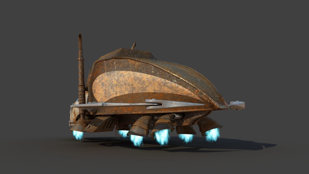 Futuristic Garbage Truck 3D model_6