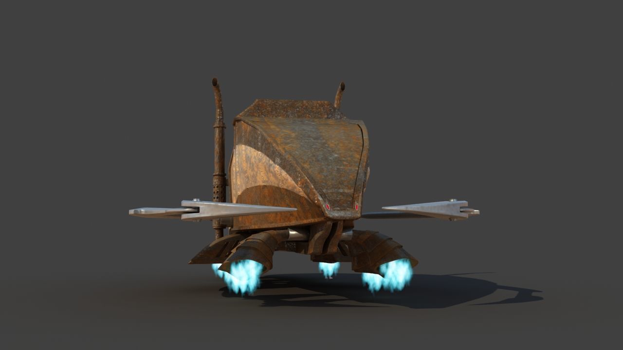 Futuristic Garbage Truck 3D model_7