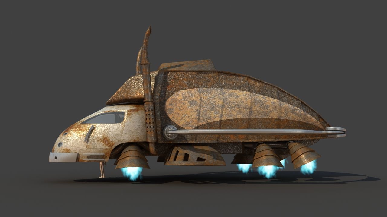 Futuristic Garbage Truck 3D model_4