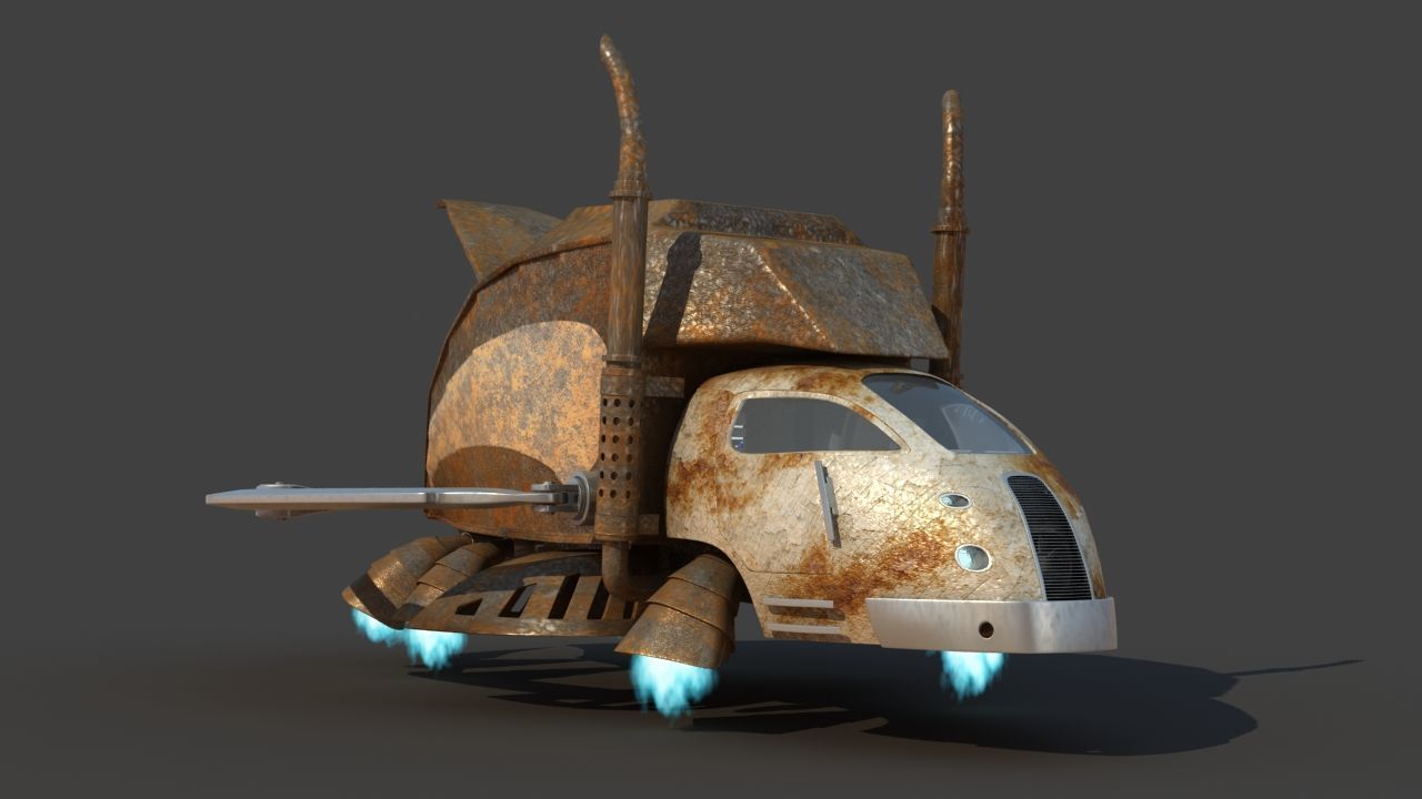Futuristic Garbage Truck 3D model_23