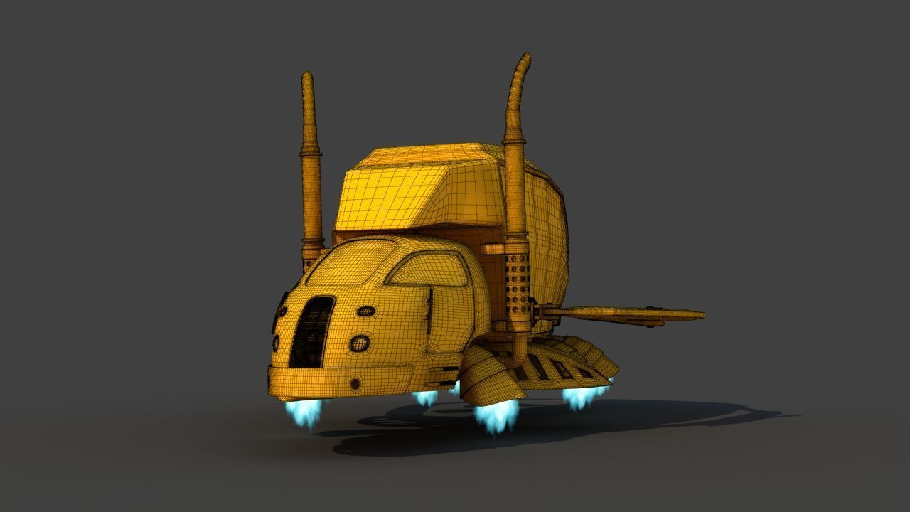 Futuristic Garbage Truck 3D model_35