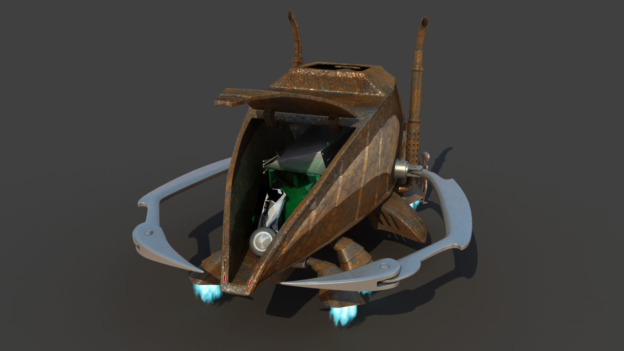 Futuristic Garbage Truck 3D model_20