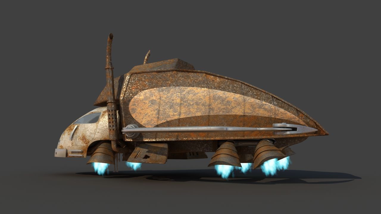 Futuristic Garbage Truck 3D model_5