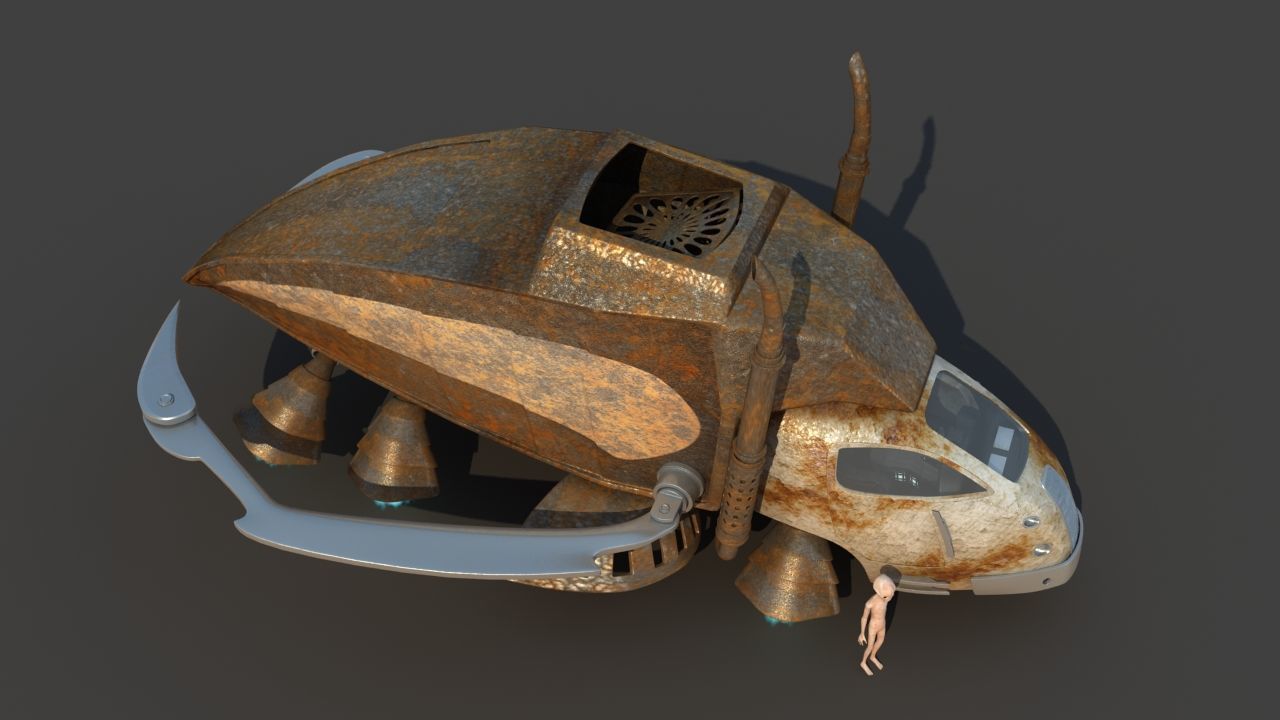 Futuristic Garbage Truck 3D model_13