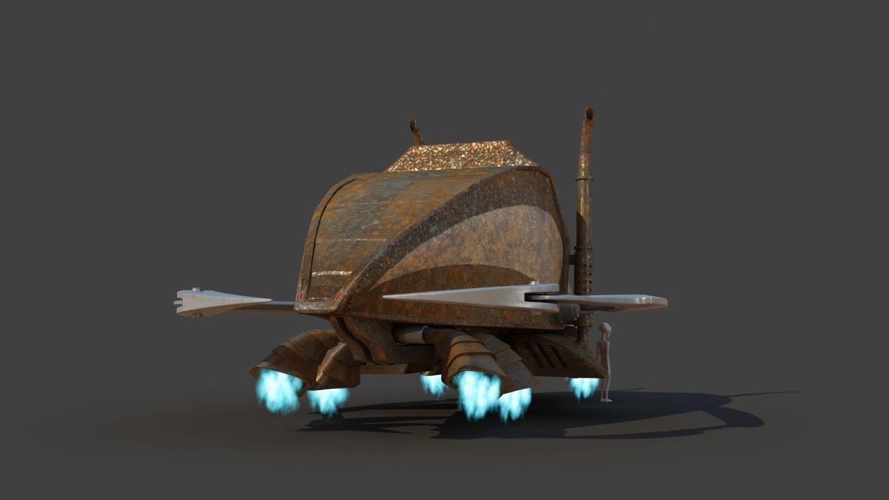 Futuristic Garbage Truck 3D model_8