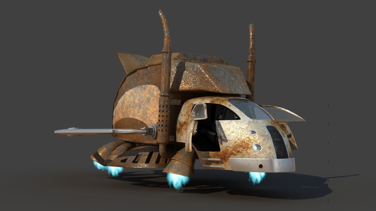 Futuristic Garbage Truck 3D model_25