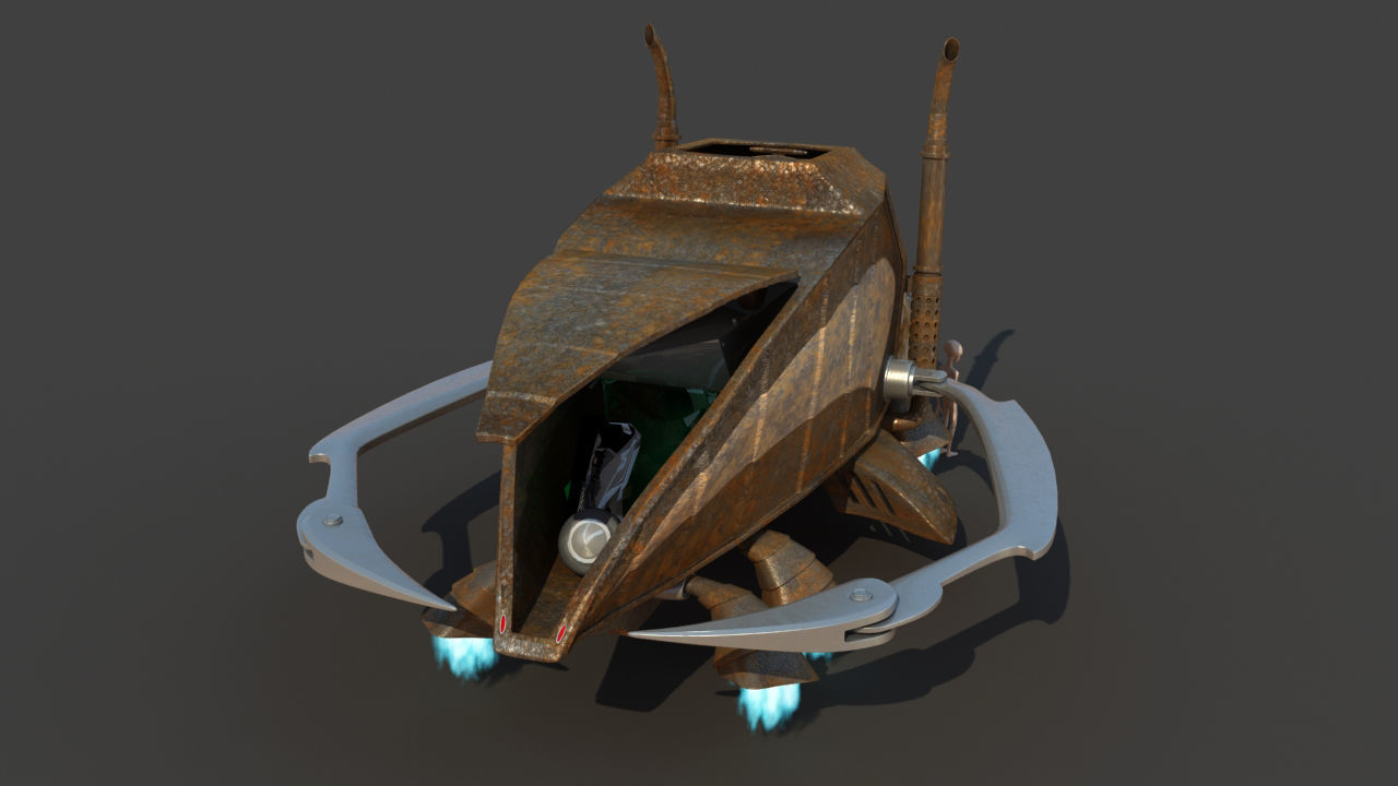 Futuristic Garbage Truck 3D model_19