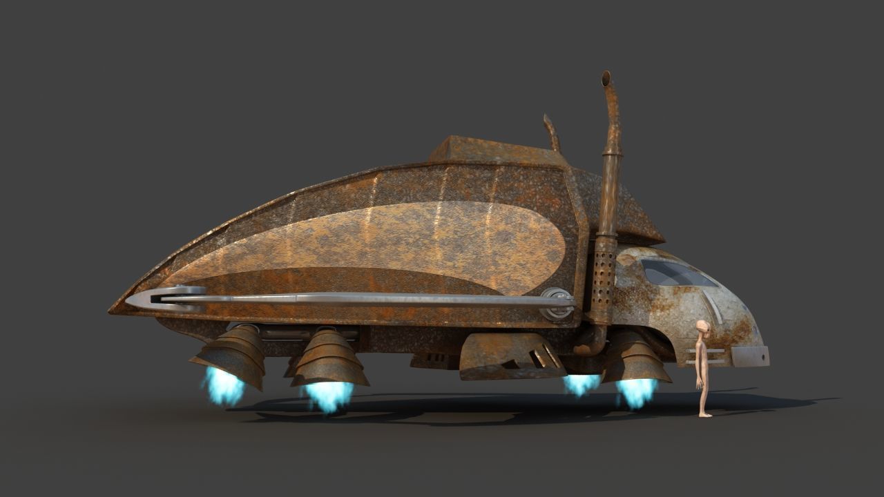 Futuristic Garbage Truck 3D model_10