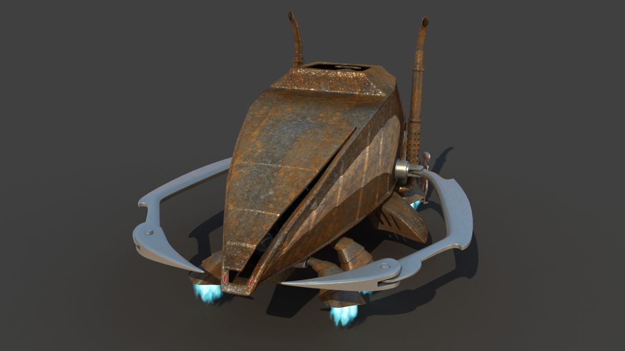 Futuristic Garbage Truck 3D model_17