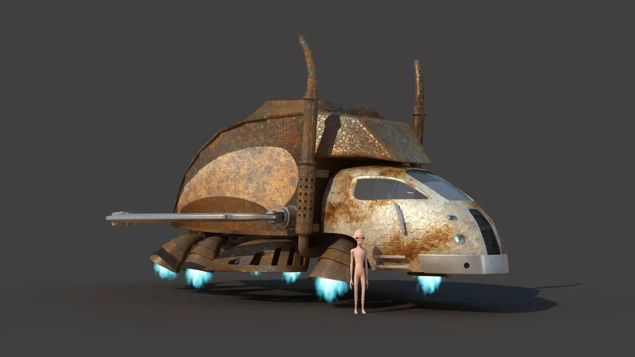 Futuristic Garbage Truck 3D model_0