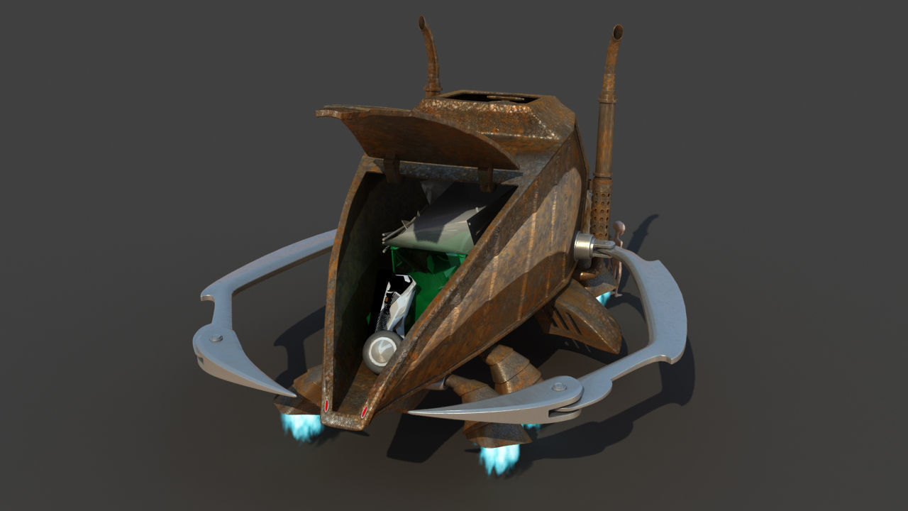 Futuristic Garbage Truck 3D model_21