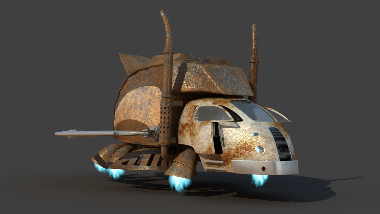 Futuristic Garbage Truck 3D model_24