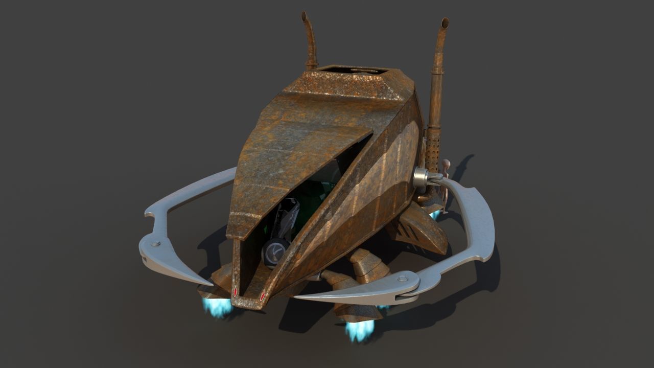 Futuristic Garbage Truck 3D model_18