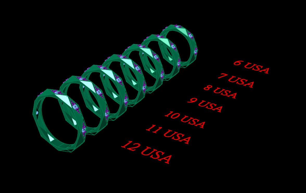 Facet ring with diamonds 3D print model_10