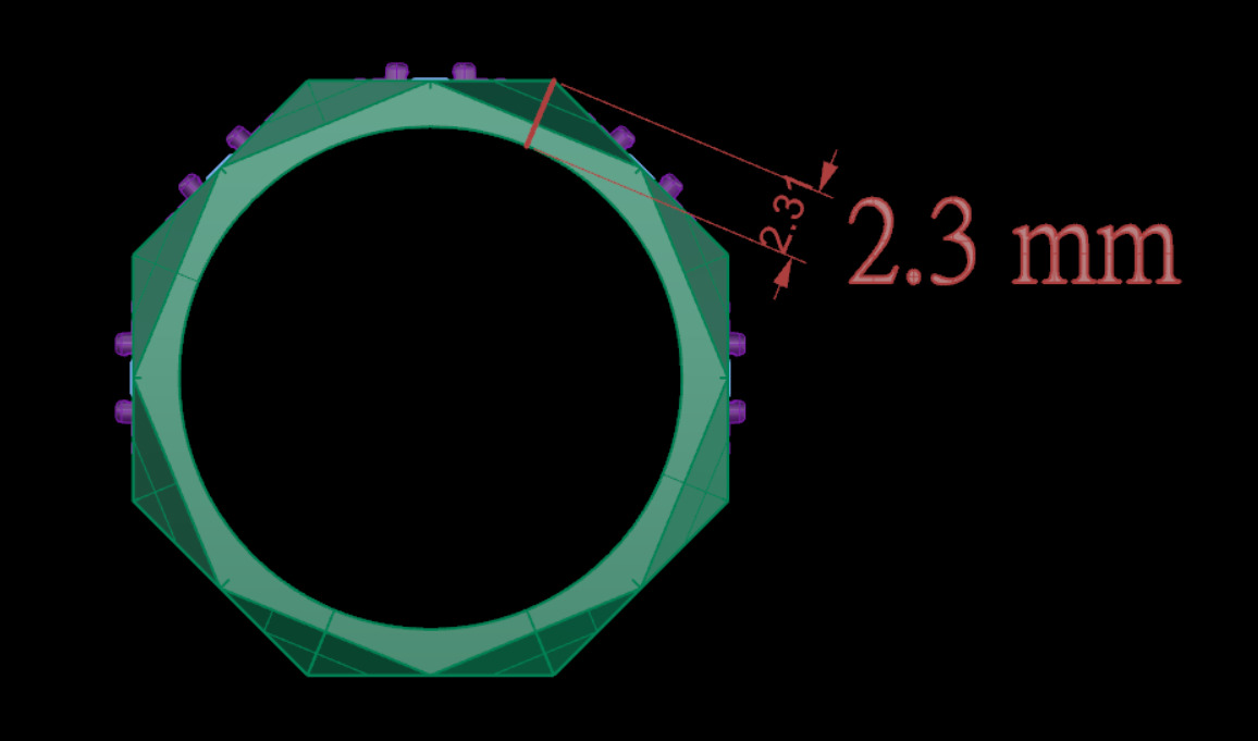Facet ring with diamonds 3D print model_14