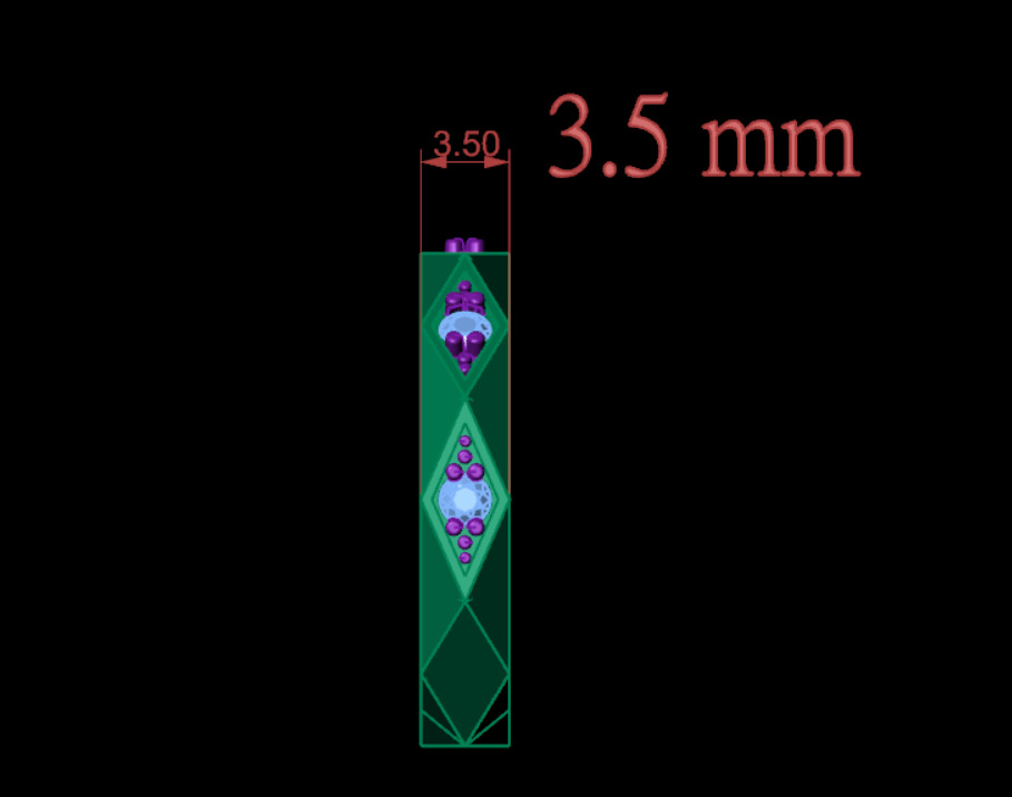 Facet ring with diamonds 3D print model_13