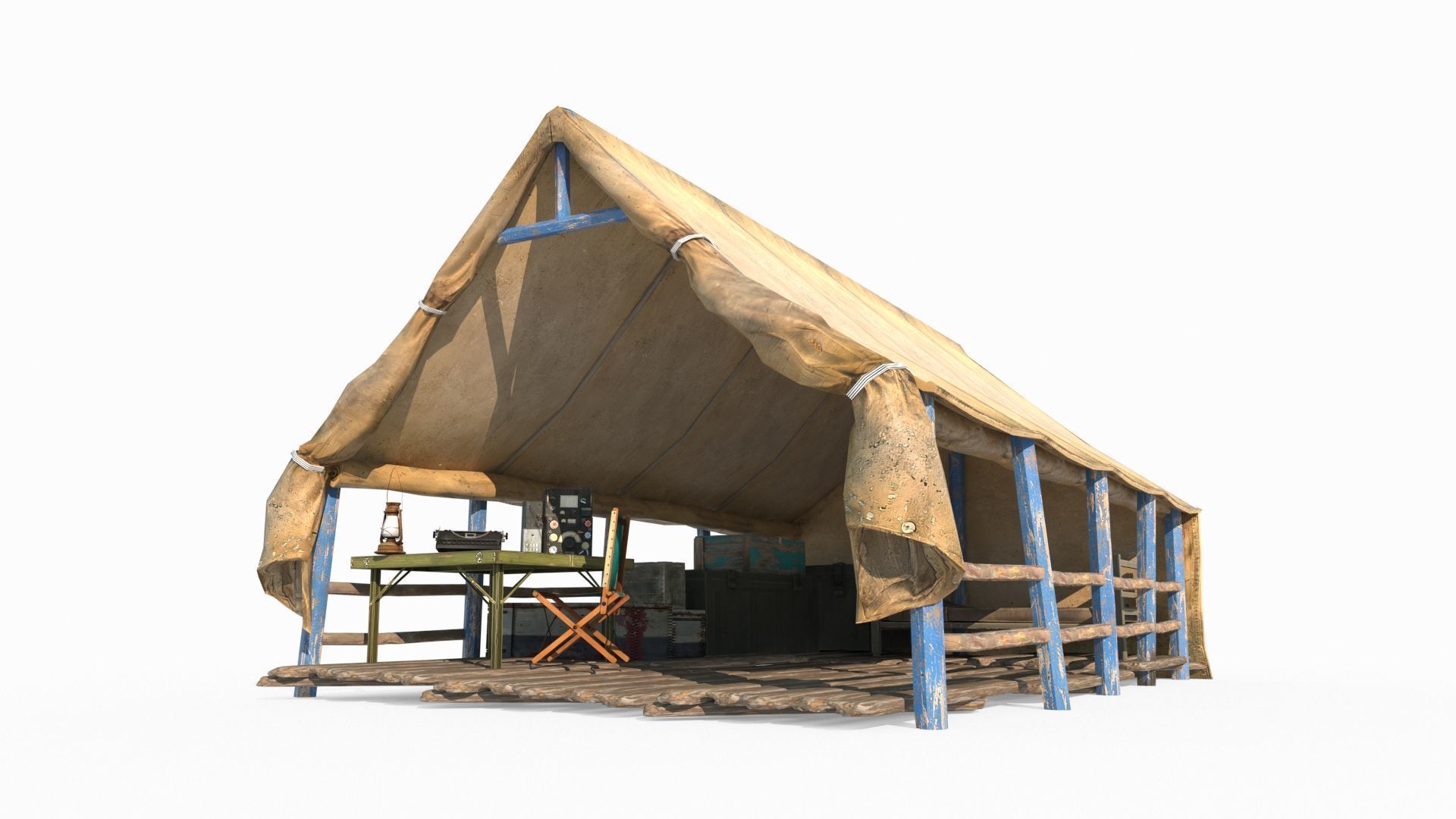 Outdoor campsite tent 3D model_2