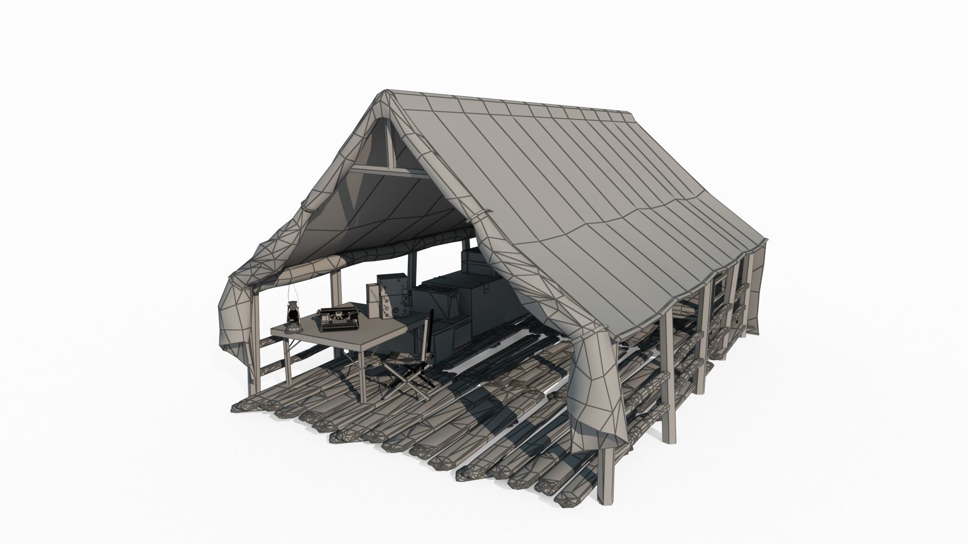 Outdoor campsite tent 3D model_5