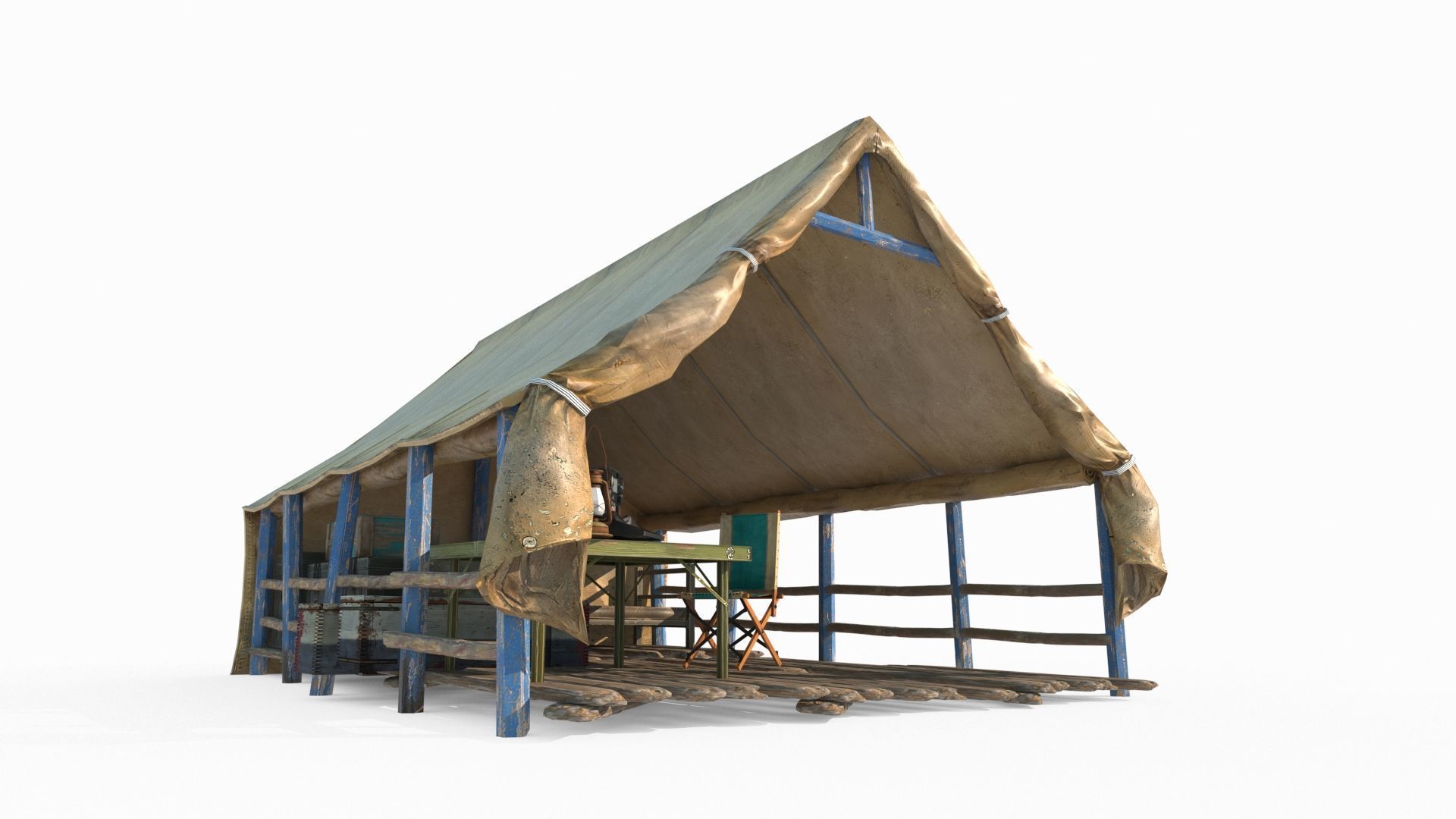 Outdoor campsite tent 3D model_1