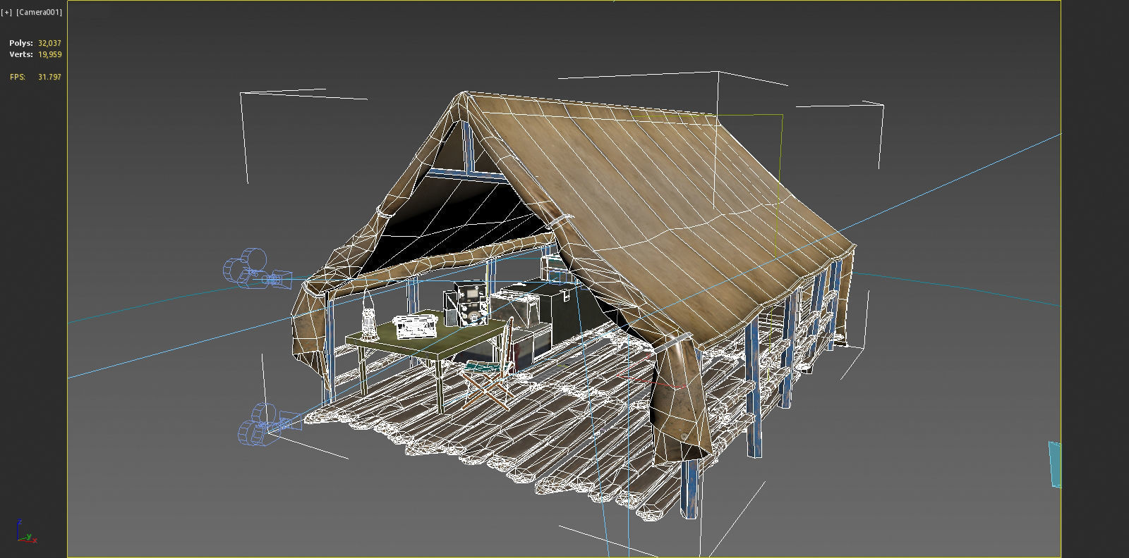 Outdoor campsite tent 3D model_6