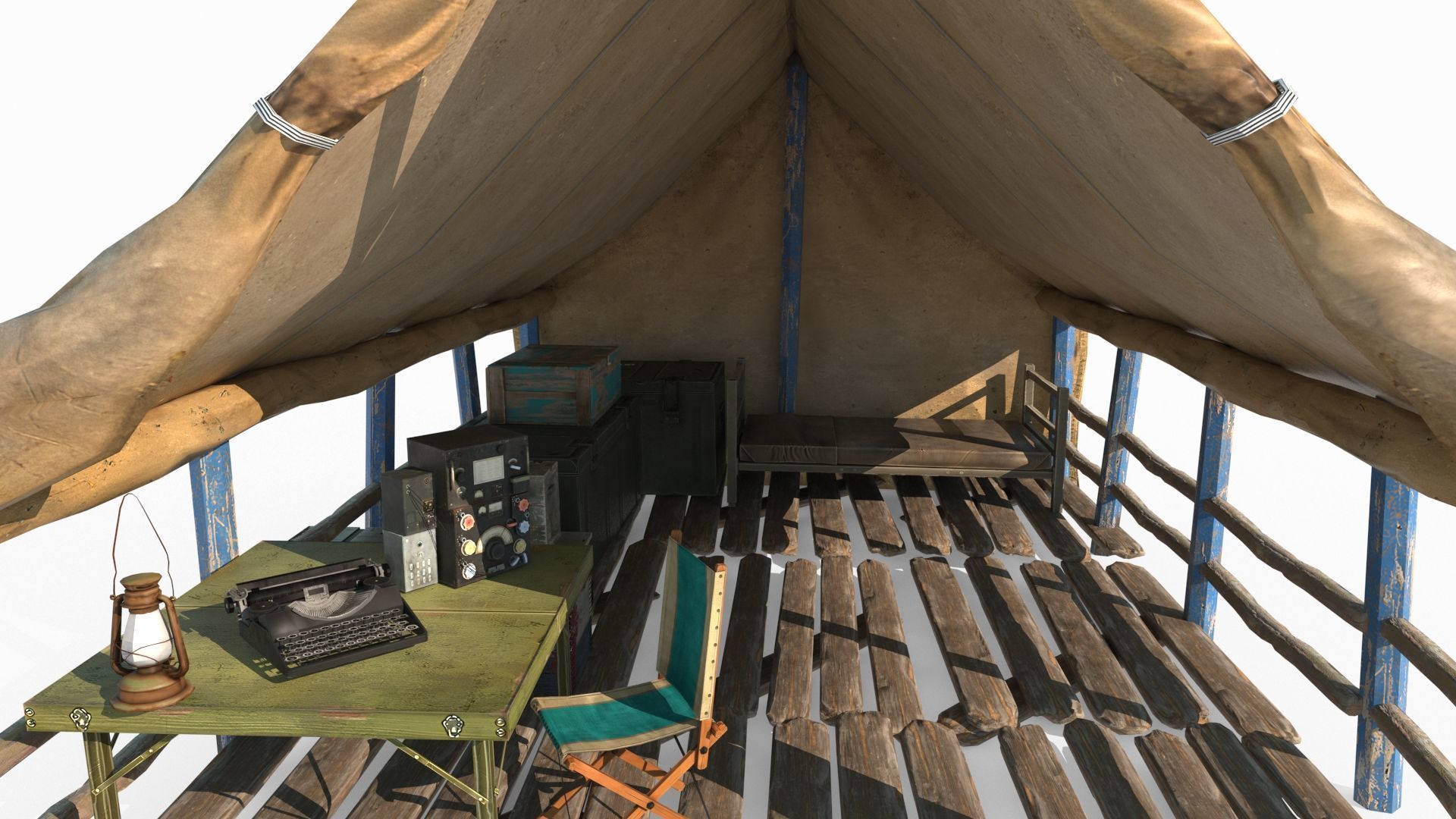 Outdoor campsite tent 3D model_4