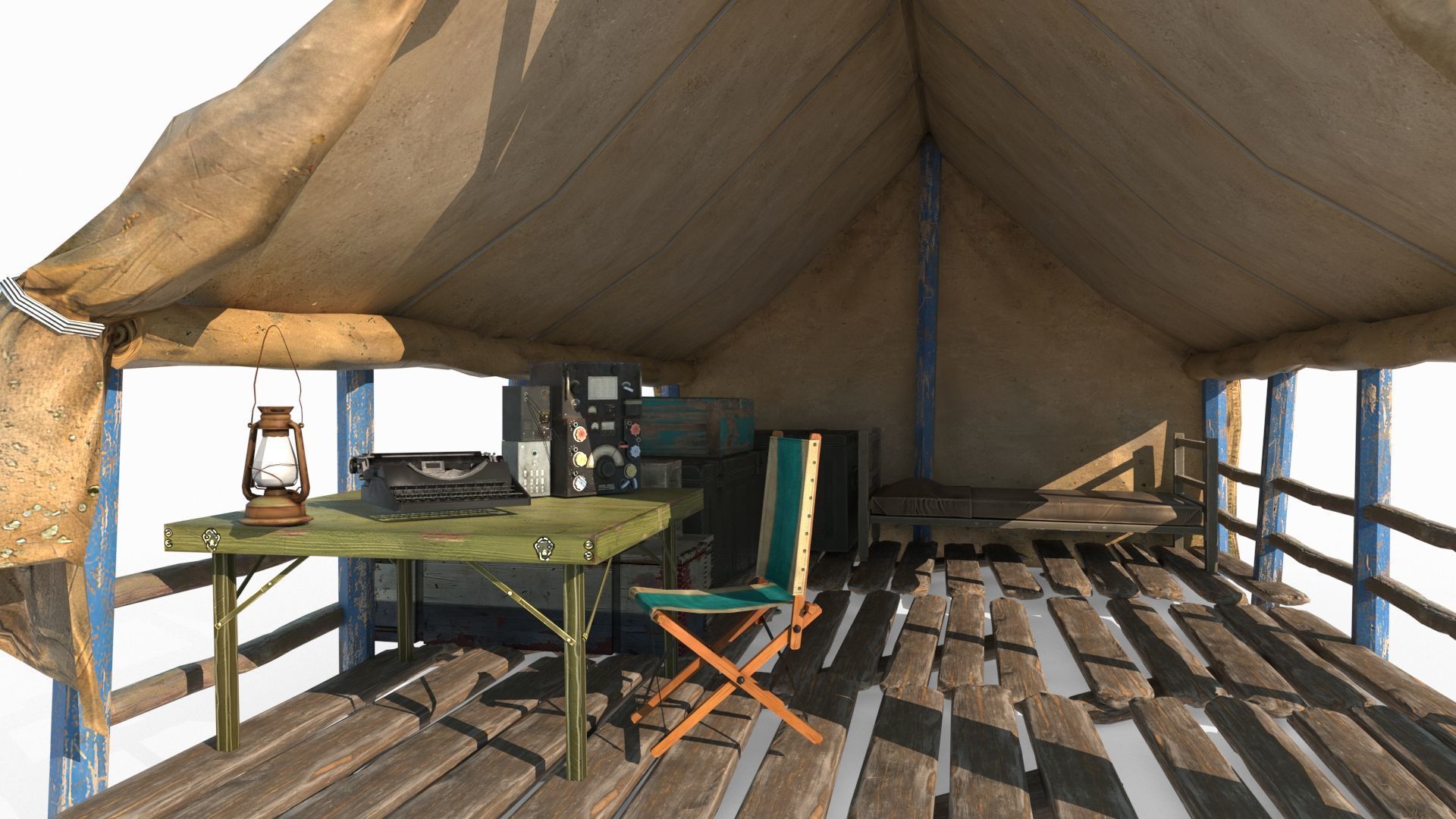 Outdoor campsite tent 3D model_3