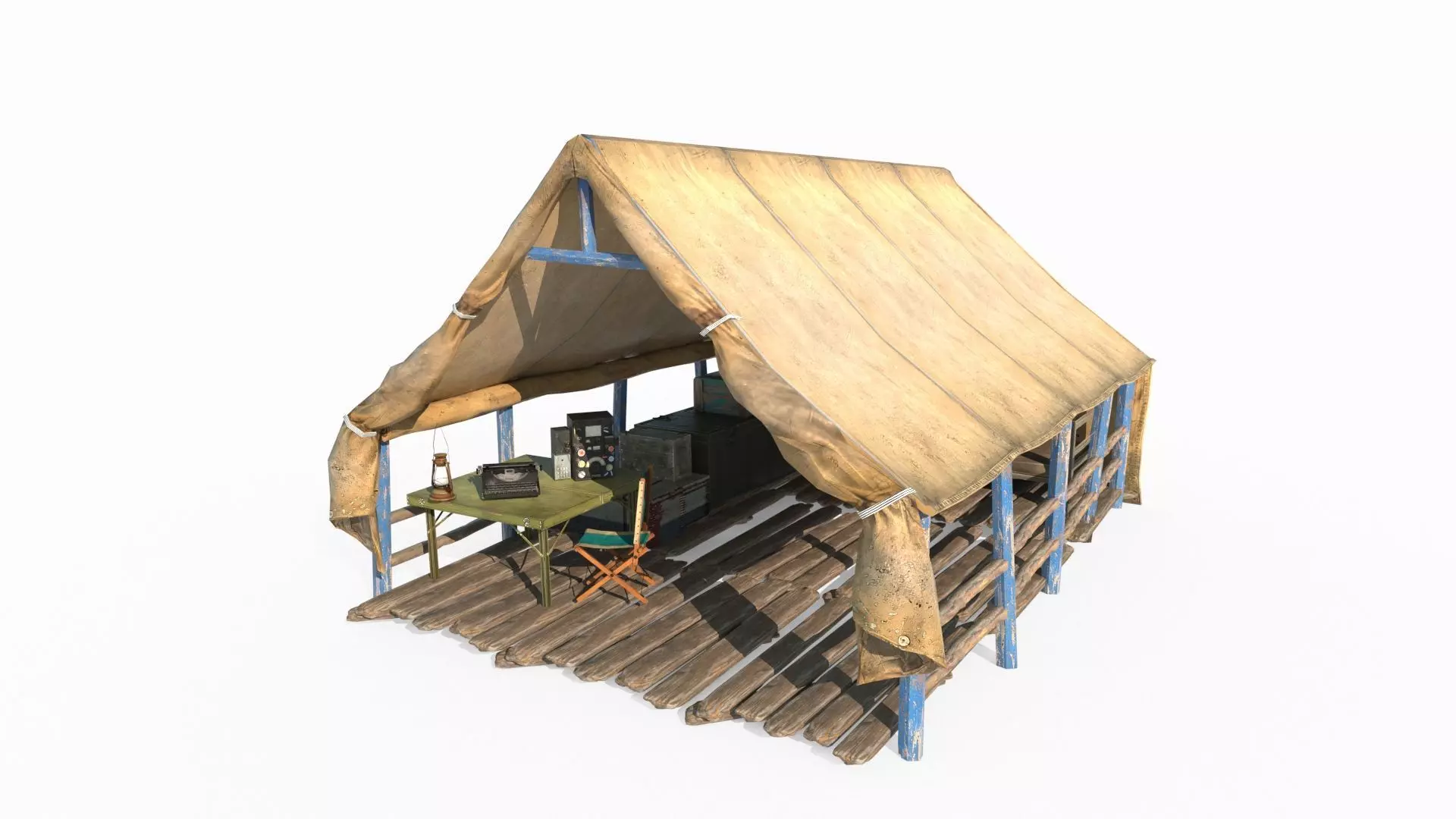 Outdoor campsite tent 3D model_0