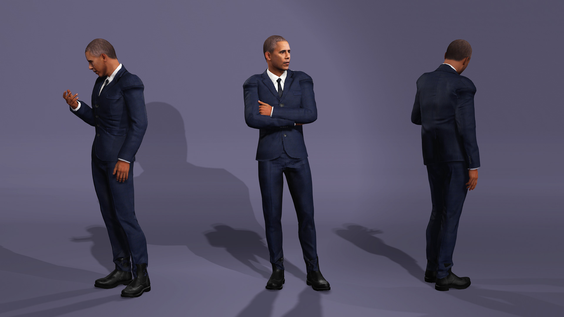 A dance model strikingly similar to US President Obama 3D model_17