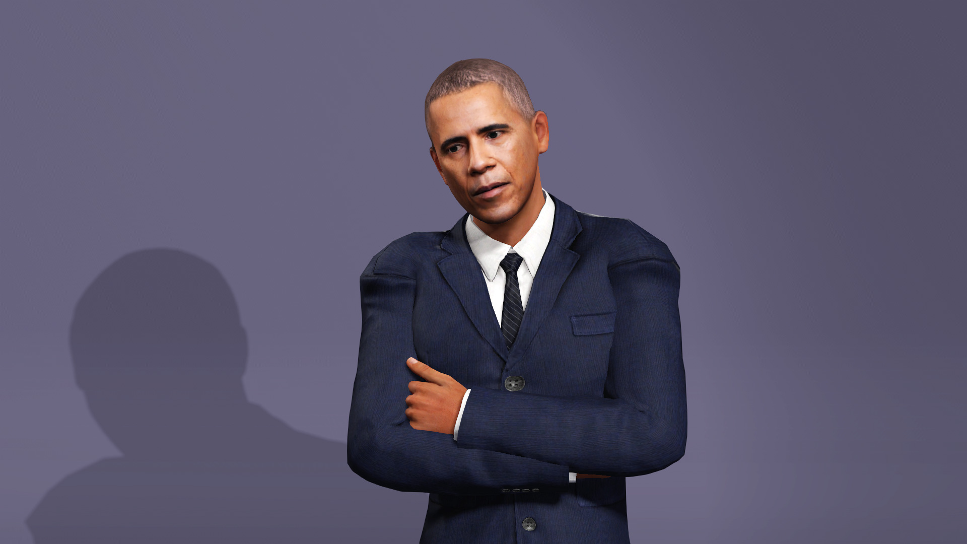 A dance model strikingly similar to US President Obama 3D model_15