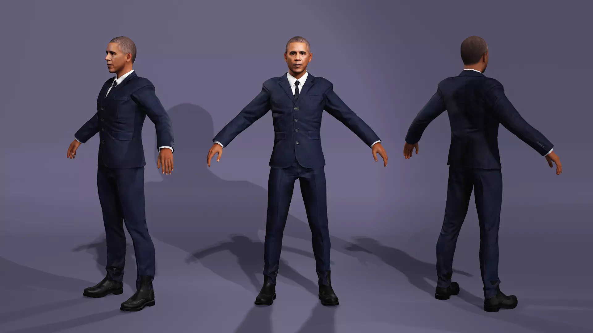 A dance model strikingly similar to US President Obama 3D model_0