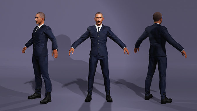 A dance model strikingly similar to US President Obama 3D model