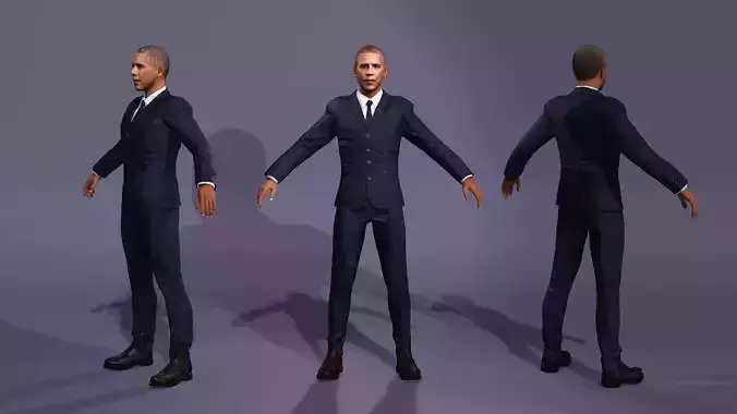 A dance model strikingly similar to US President Obama 3D model A dance model strikingly similar to US President Obama 3D model