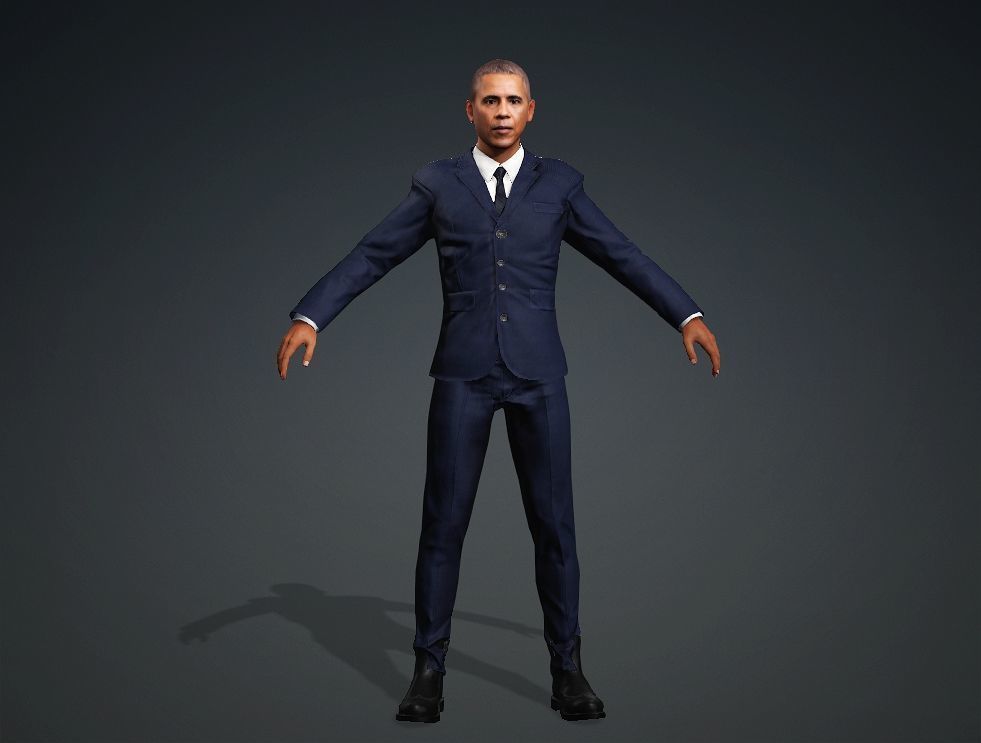 A dance model strikingly similar to US President Obama 3D model_4