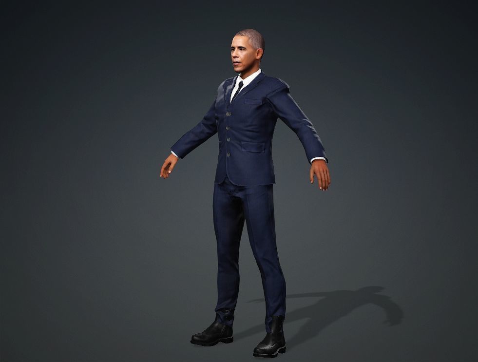 A dance model strikingly similar to US President Obama 3D model_5