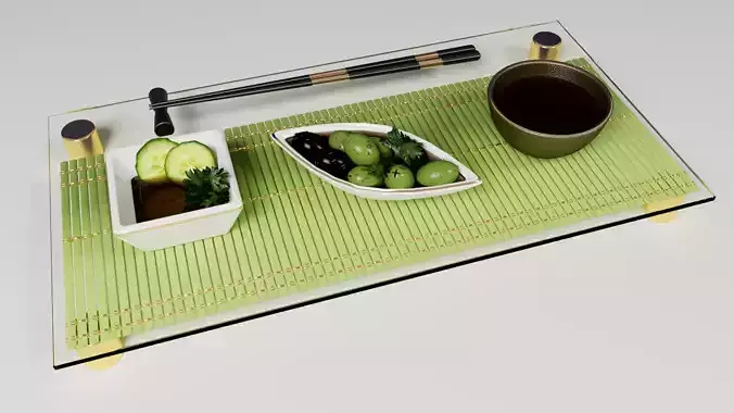Japanese set olives 3D model