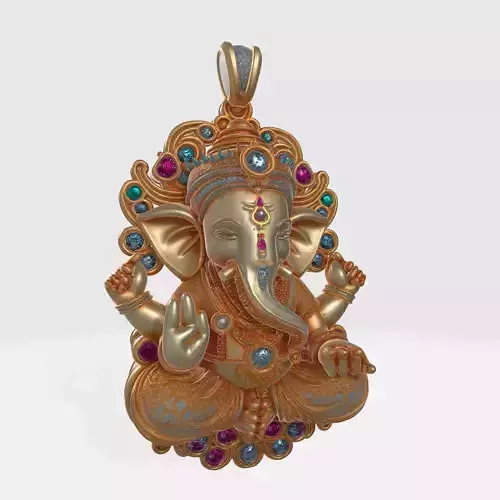 Ganesha Pendant 3D Model 7