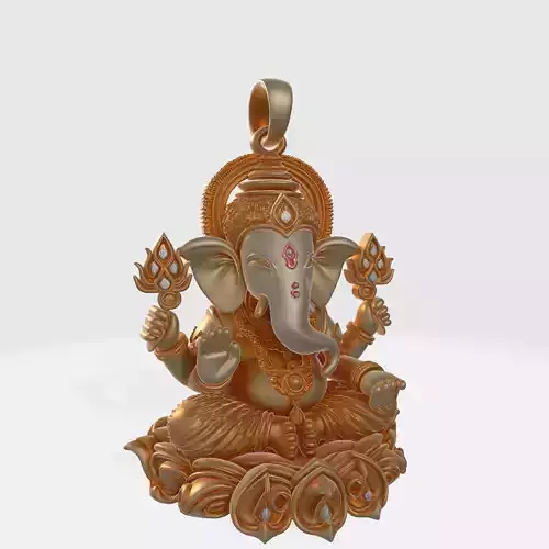 Ganesha Pendant 3D Model 4