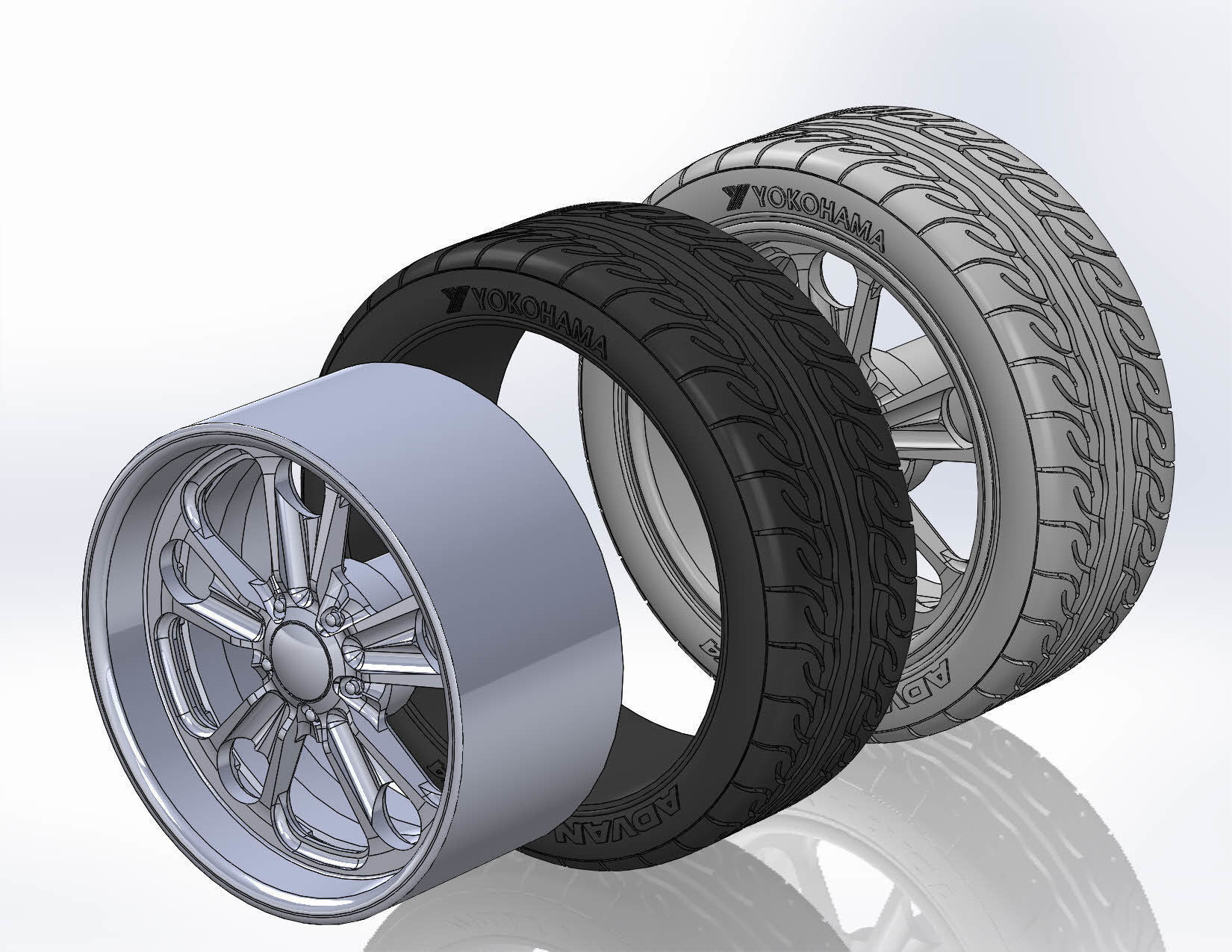 Custom wheels Budnik Cannon 18inch for scale model 3D print model_10
